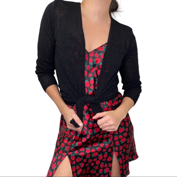 🔥4 for $24 🔥 vintage black cardigan S - Picture 1 of 5